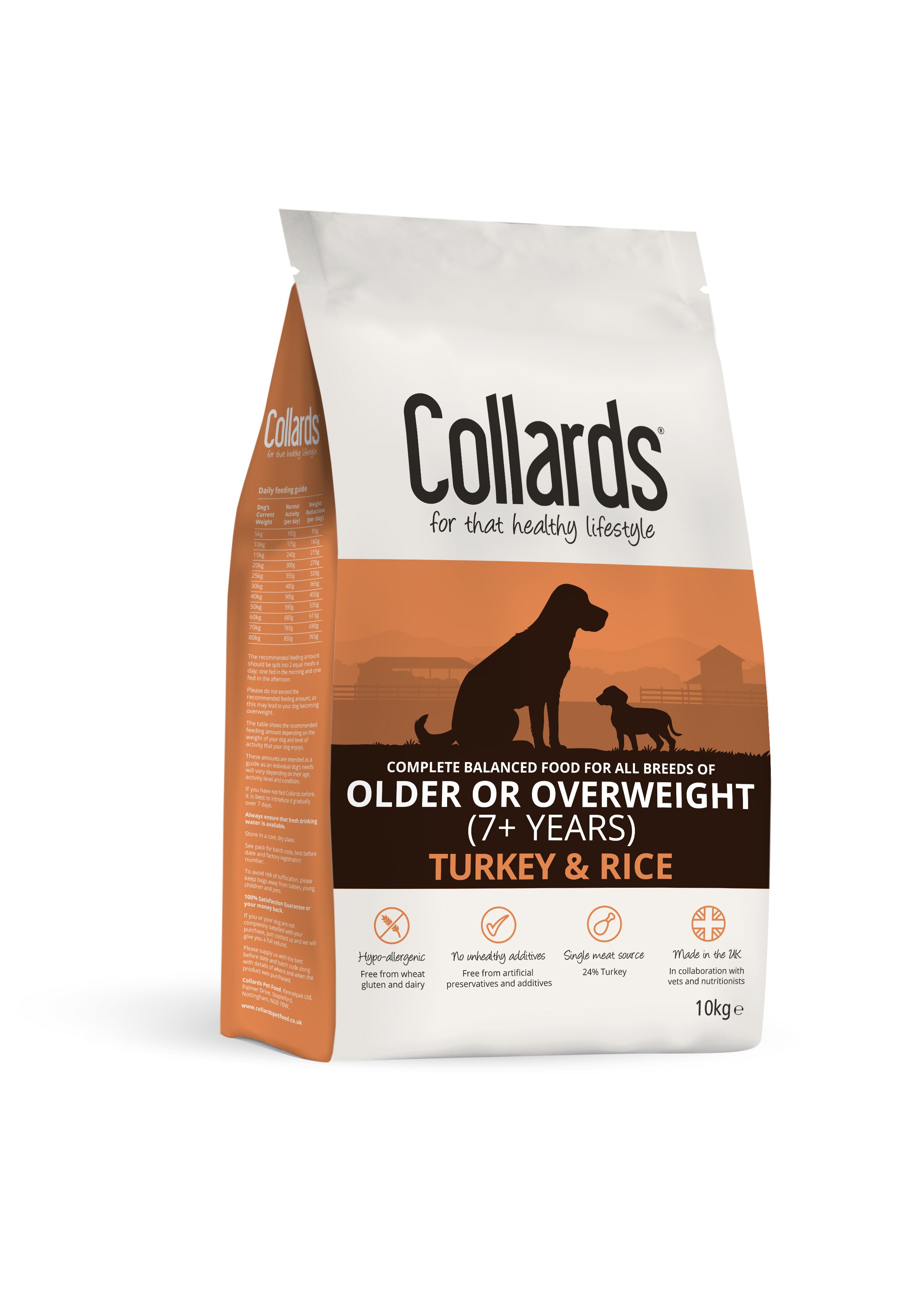 Collards Turkey & Rice Senior Dry Dog Food - 10kg